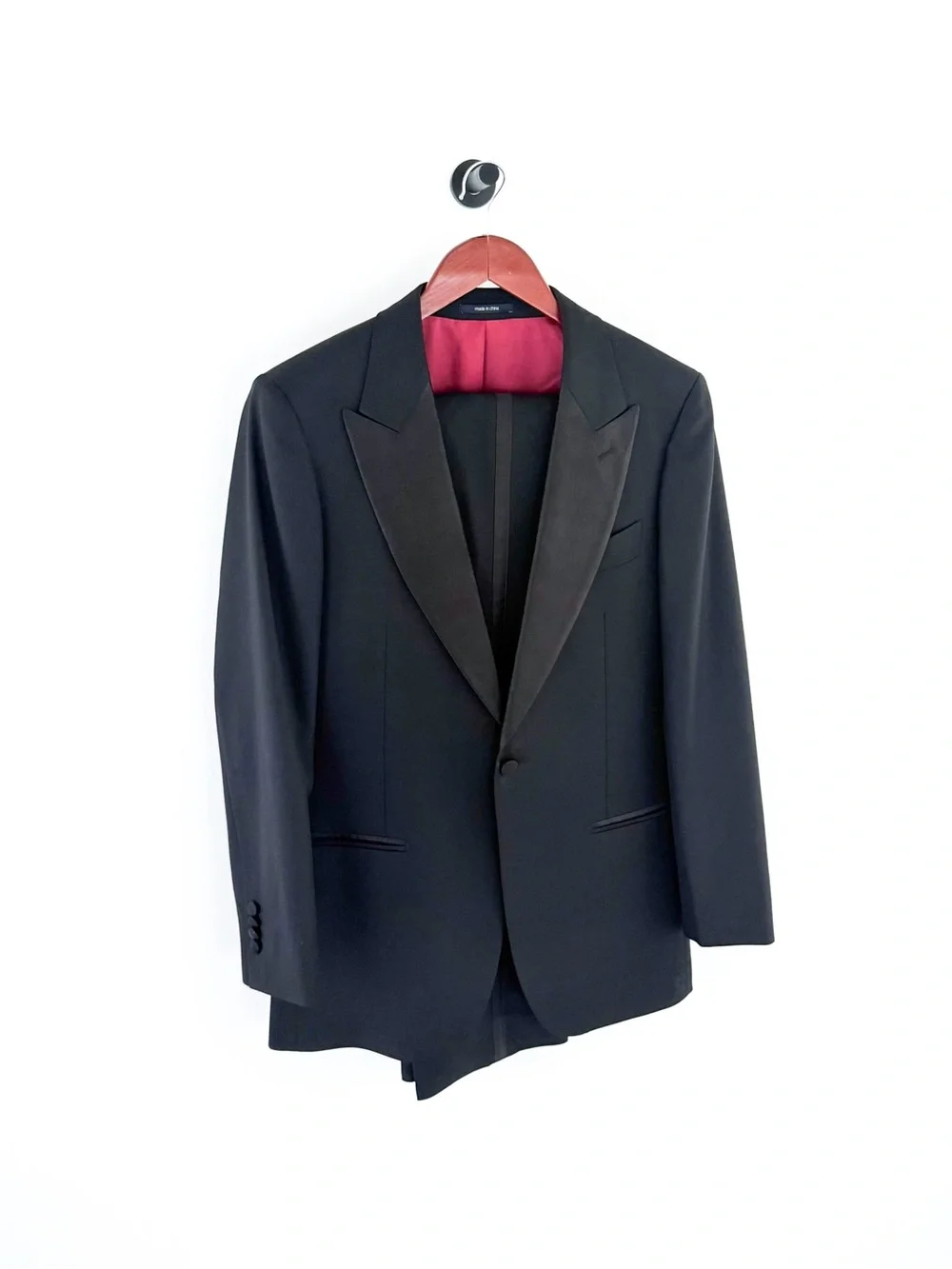 Suitsupply New Verona Men's Black Satin Lapel Tuxedo Suit Jacket Pants 38R